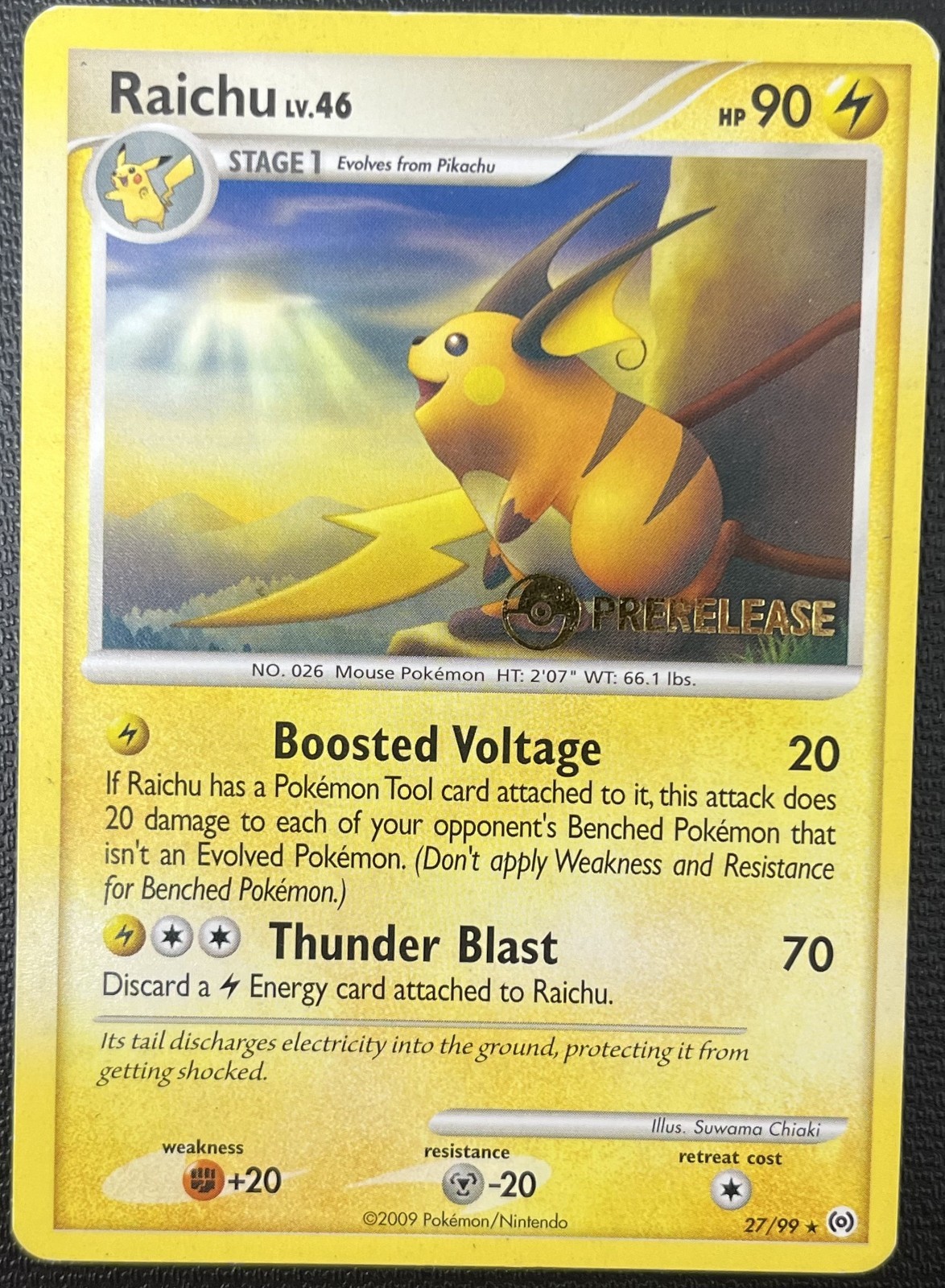 Raichu 27/99 Prerelease Promo Arceus Rare Pokemon Card LP
