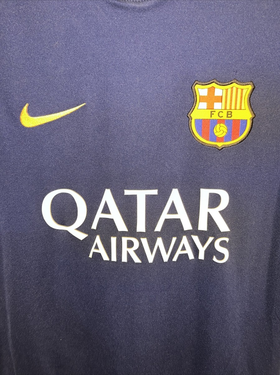 Nike Dri Fit Qatar Airways FCB Barcelona Soccer Jersey Mens Size