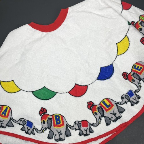 VTG The Round Towel Kid's Hairdresser Smock Towel Terry Cloth Circus Elephant - Picture 2 of 6