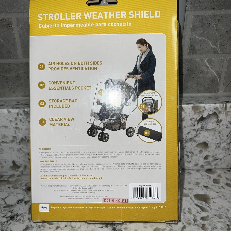 Jeep Stroller Rain Cover-NEW In Box Baby Accessories, Weather Shield Universal - Image 2 of 2
