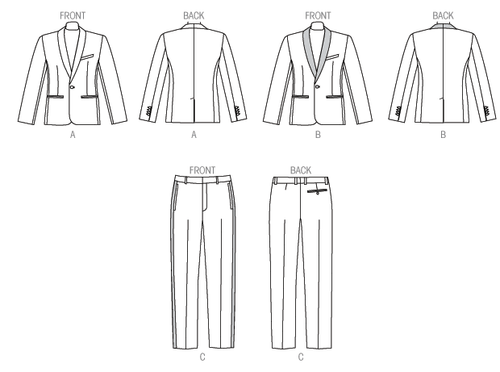 Vogue Sewing Patterns 9097, Men's Jacket and Pants, Size 34 - 40, New and Uncut - Picture 2 of 2