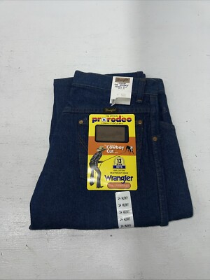 New Boys Pro Rodeo Cowboy Cut Wrangler Jeans. 14 Husky D-10
