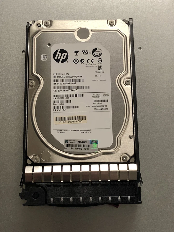 Lot of 8x HP 3TB 6Gb/s Dual Port SAS 7.2K LFF 3.5 HDD Hard Drive Seagate - Image 2 of 4