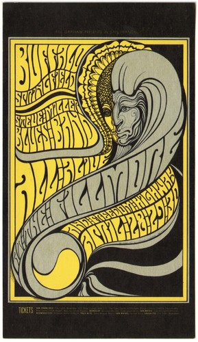 BUFFALO SPRINGFIELD S. Miller FILLMORE POSTCARD Apr 28 1967 Bill Graham BG62 - 第 1/2 張圖片