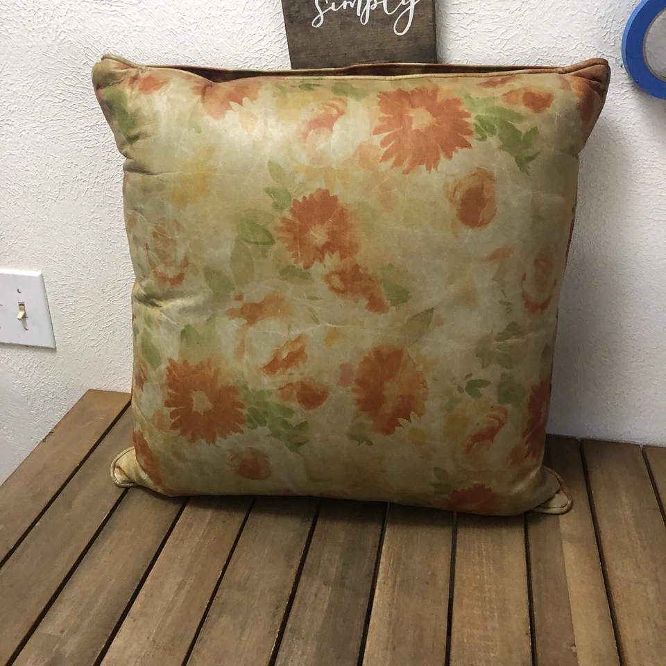 2 Редкие Thomasville 100% кожи декоративные подушки цветочный многоцветный VNT - Изображение 2 из 4