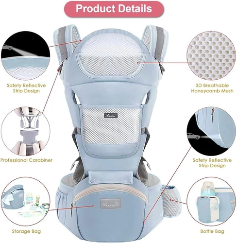 Baby carrier with hip seat Breastfeeding Comfortable Ergonomic Design Adjustable - Picture 6 of 7