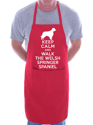 Keep Calm and Walk Welsh Springer Spaniel Hund lustige BBQ Neuheit Kochschürze