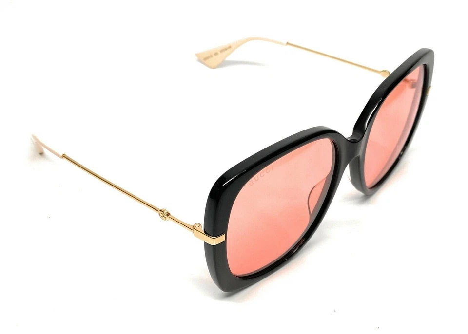 Gafas de sol para mujer Gucci GG0511S 002 negras cuadradas naranja 57-18-140 no polarizadas Foto 4 de 4