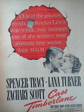 Hollywood Original Ad  Rare VHTF Early 1900s Cass Timberlane Spencer Tracy Lana 