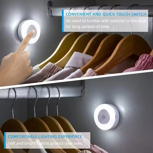 Mini LED Night Light Touch Sensor USB Rechargeable Lamp Magnetic Base Bedroom - Picture 5 of 6
