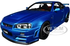 NISSAN SKYLINE GT-R R34 NISMO Z-TUNE RHD BAYSIDE BLUE 1/18 BY AUTOART 77462