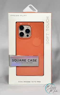 Press Play Square Case iPhone 13/13 Pro   Soft Touch Coral Orange   New in Box