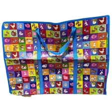 Reusable Shopping Tote Bag Large Storage Zippered Various Prints 30” X 23” X 10”