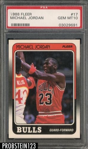 1988 Fleer Basketball #17 Michael Jordan Chicago Bulls HOF PSA 10 GEM MINT