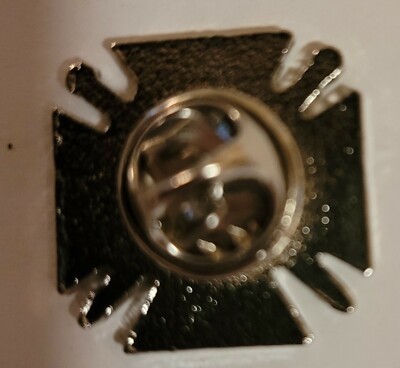 Knights Of Malta Templar Cross Hat Pin - Black Enamel, Silver Finish Pewter, Large (1 3/8" X 1 3/8") - View #9
