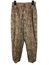 VTG Talbots Colorful Paisley Floral Pattern Pants, Size 10, High Waisted Tapered