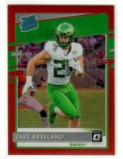 JAKE BREELAND 2020 Panini Chronicles Draft Picks RC RED OPTIC PRIZM DUCKS RAVENS