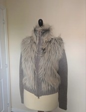 Gorgeous Y2k Morgan De Toi 30% Wool Faux Fur Collar Double Zip Cardigan Size S