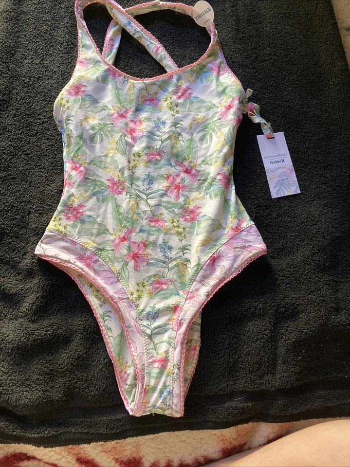 LoveShackFancy X Hurley Hibisco Hawaiano Descarado Una Pieza Nuevo con Etiquetas Para Mujer Talla S” Foto 3 de 4