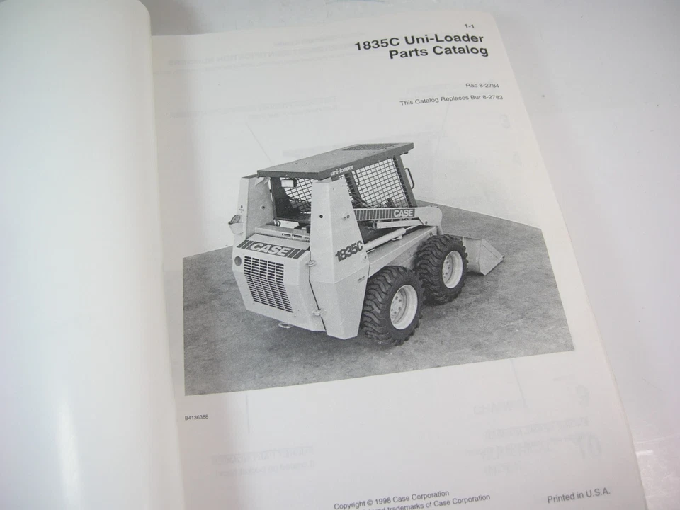 CASE 1835C Uni-Loader Skid Steer Tractor Parts Manual Book Catalog UniLoader - Image 2 of 4
