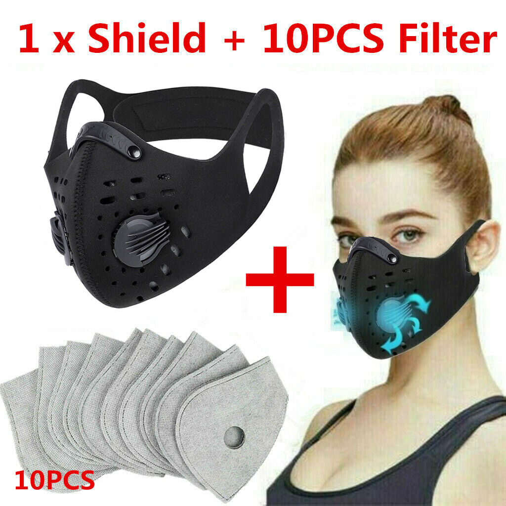 1 Activated Carbon Air Purifying Face Mask Cycling Reusable 10 F
