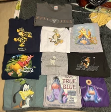 LOT 10 XLarge Vintage Disney Shirt 90s Y2K Cartoon Bundle Pooh Goofy Tigger