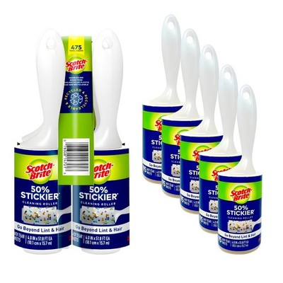 Scotch Brite 3M Lint Roller 50 % Sticker, 95 Sheets (Pack of 5), 475 Count