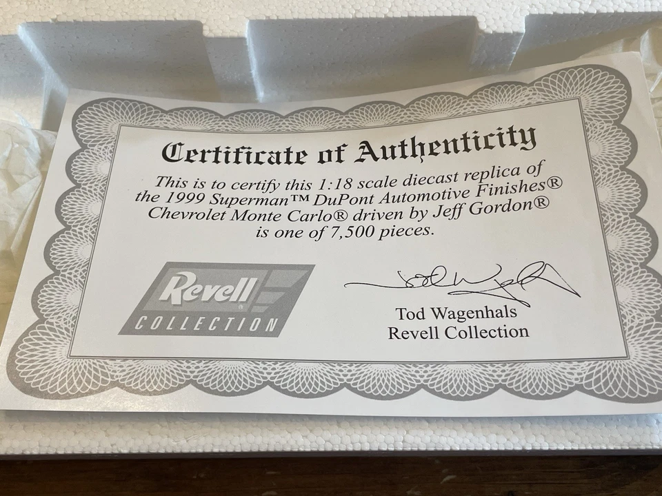 NASCAR Jeff Gordon Revell #24 1999 Superman DC Comics 1:18 Diecast ltd to 7,500 - Image 4 of 4