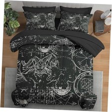 Comforter Set Size, Pentagram Retro 7 Pcs Bedding for Kids Full Evil Pentagram