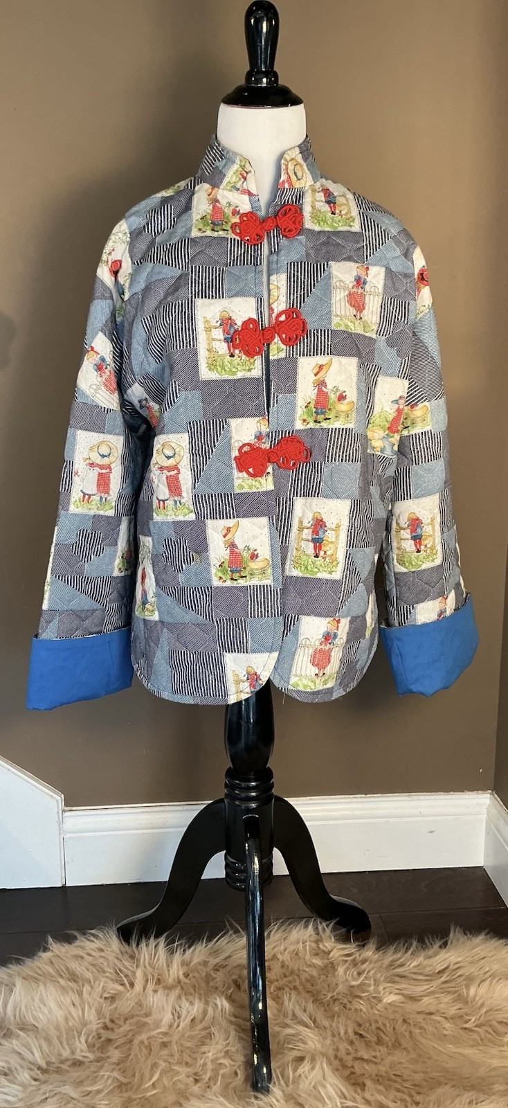 Quilted Patchwork Jacket Sun Bonnet Sue Handmade … - image 1