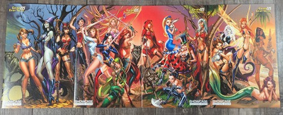 #ad GRIMM FAIRY TALES #100 SET 4 J. SCOTT CAMPBELL CONNECTING COVER SHOWCASE NM 🔥 $245.00