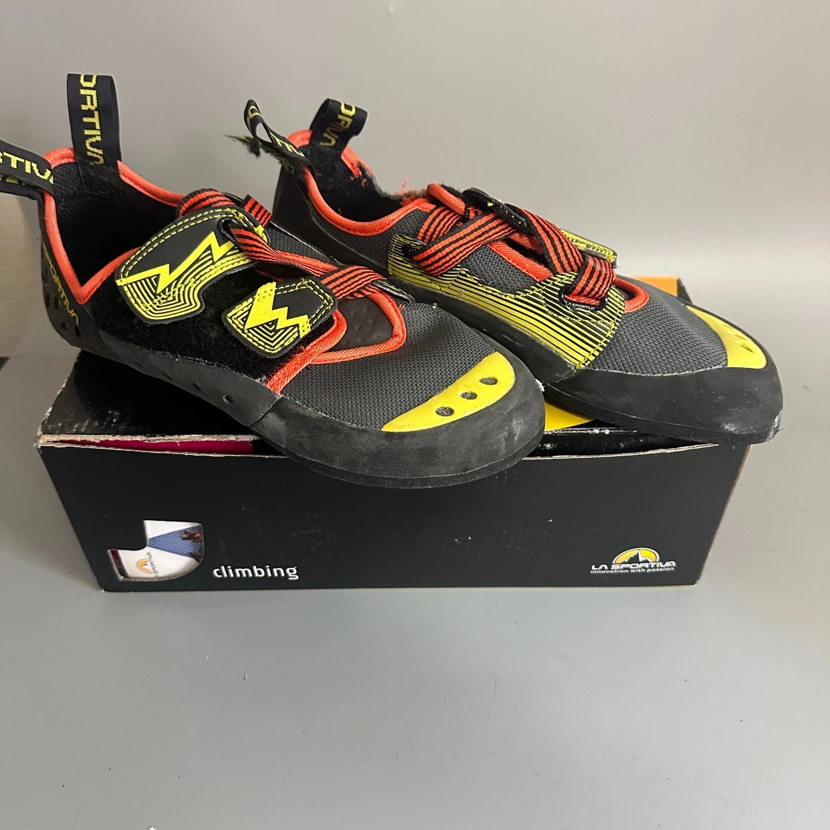 La Sportiva Oxygym Shoes Mens US 6.5 Rock Climbing Bouldering Gym Climb EU 39 Amazon.com: La Sportiva Oxygym Climbing Shoe Blue/Red, 34.5  main image 2