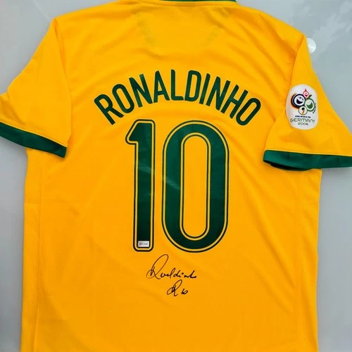 Ronaldinho Signed Autographed Brazil Soccer Jersey With COA