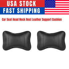 2pcs Car Seat Head Neck Rest Leather Support Cushion Pad Headrest Bone Pillow 2pcs Car Seat Head Neck Rest Leather Support Cushion Pad Headrest Bone Pillow