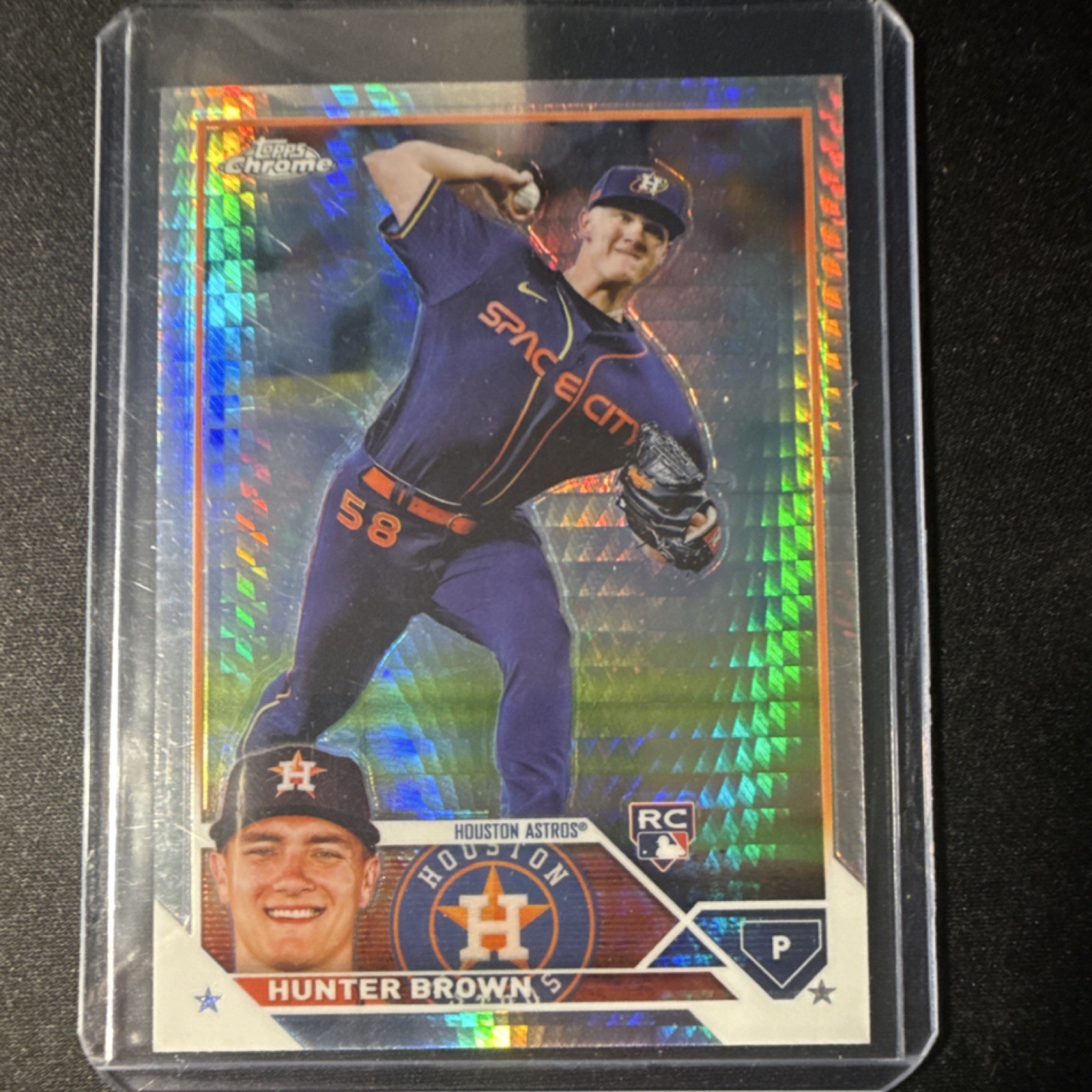 Topps 2023 Chrome Prism Refractor #197 Hunter Brown Houston Astros Rookie