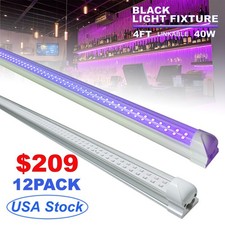 48 inch 4Ft 40W UV Led Blacklight Bar T8 Linkable Black Light Fixture 12/24 Pack