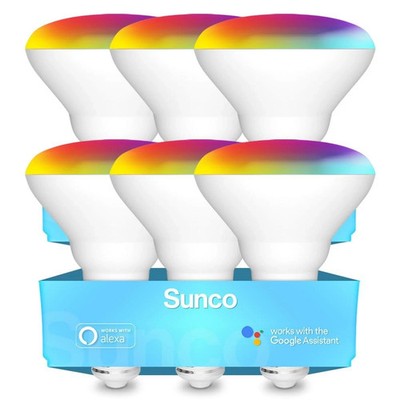 Sunco BR30 Alexa Smart Flood Light Bulbs Color Changing LED Recessed WiFi Bul...