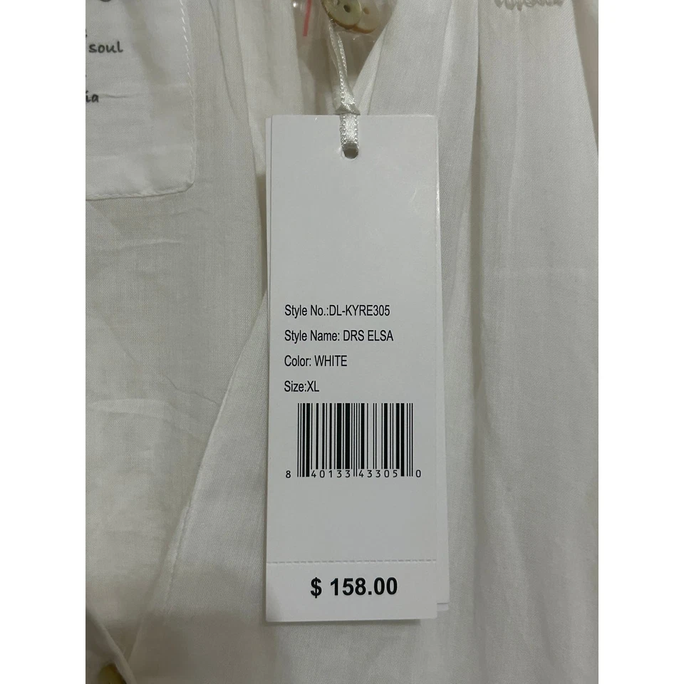 Новый Anthropologie Karyn Seo платье размер XL белый ручной работы богемное коттедж прихоть - Изображение 4 из 4