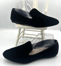 Birdies The Starling Black Velvet Slip on's Classic Flat Loafer Women's Size 9
