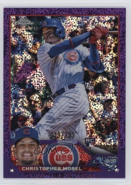 2023 Topps Chrome Purple Speckle Refractor 19/299 Christopher Morel #198 1ja4