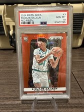 2024-25 Panini Prizm Deca Tidjane Salaun Red /199 Rookie Hornets PSA 10