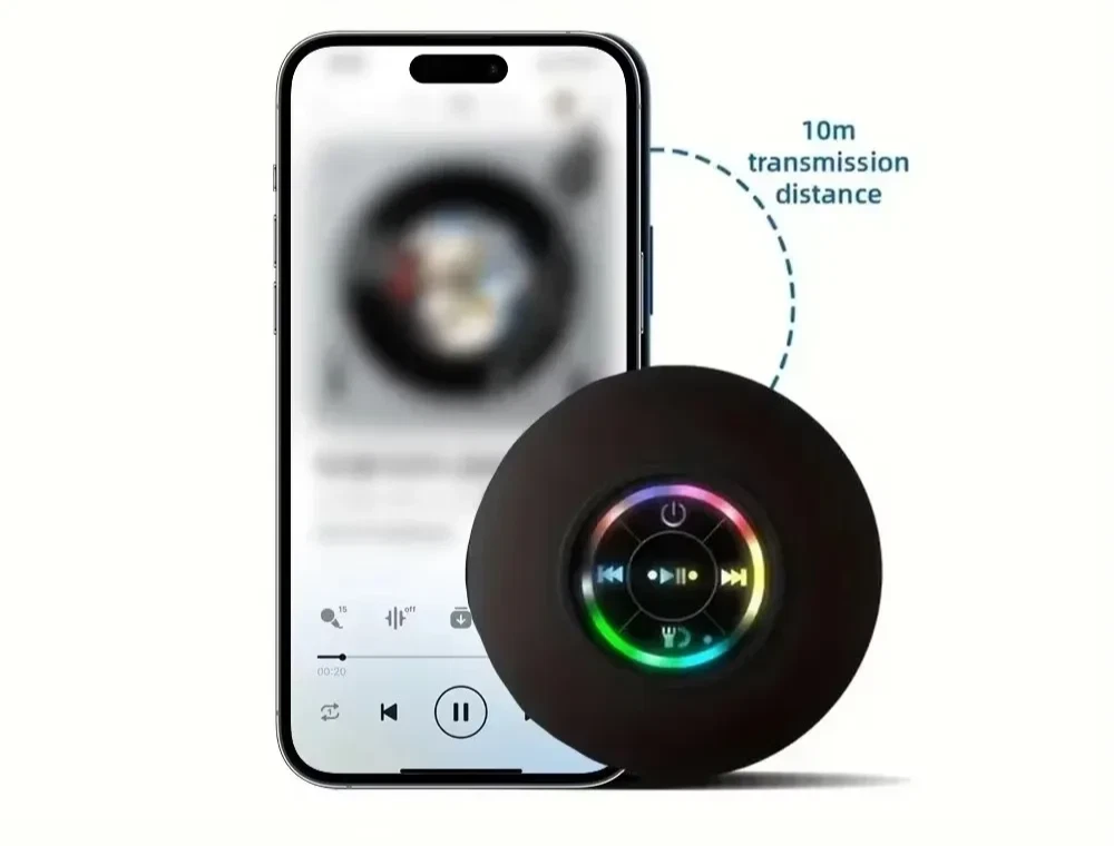 Cassa bluetooth ricaricabile impermeabile con microfono con ventosa