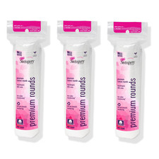 Swisspers Premium Cotton Rounds, 100 Pad 3-Pack total of 300 Count 