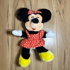 Vintage Disneyland Minnie Mouse Plush Red Polka Dot Dress Retro Kidcore Disney