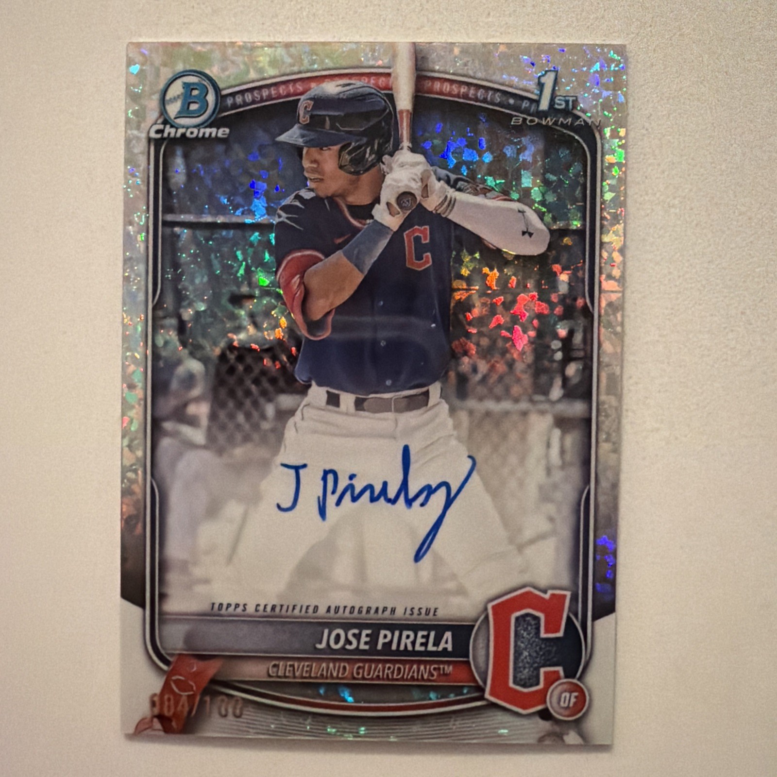 2025 Bowman Chrome Baseball Jose Pirela Auto #CPA-JP Mini Diamond Refractor /100
