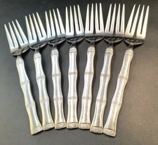 Set of 7 Cambridge CBS24 pattern stainless salad forks Korea glossy 6 3/4"