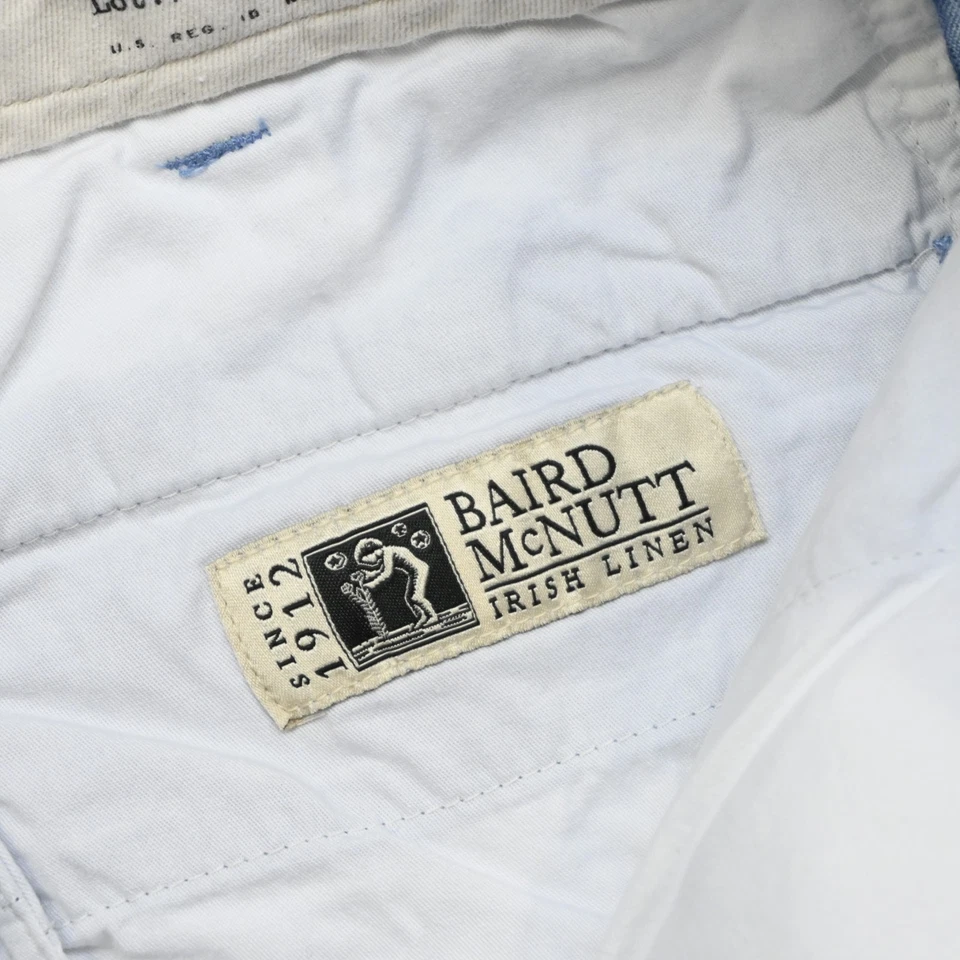 J.CREW Baird McNutt 100% Linen Shorts Stanton Blue Flat Front Mens Size 32 x 9" - Image 4 of 4