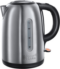 Russell Hobbs Brushed Stainless Steel & Black Electric 1.7L Cordless Kettle (Fas