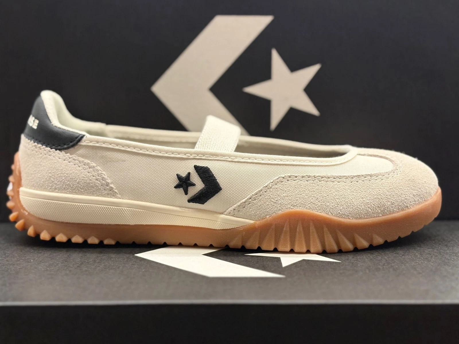 Converse Run Star Trainer Women Ballet Flat Slip Egret/Black/Gum A16250C