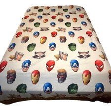 Jay Franco Marvel Avengers Characters Kids White Twin Flat Sheet Size 66x96 in.